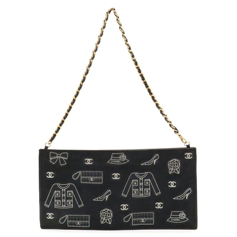 Chanel Icon Print Chain Shoulder Bag